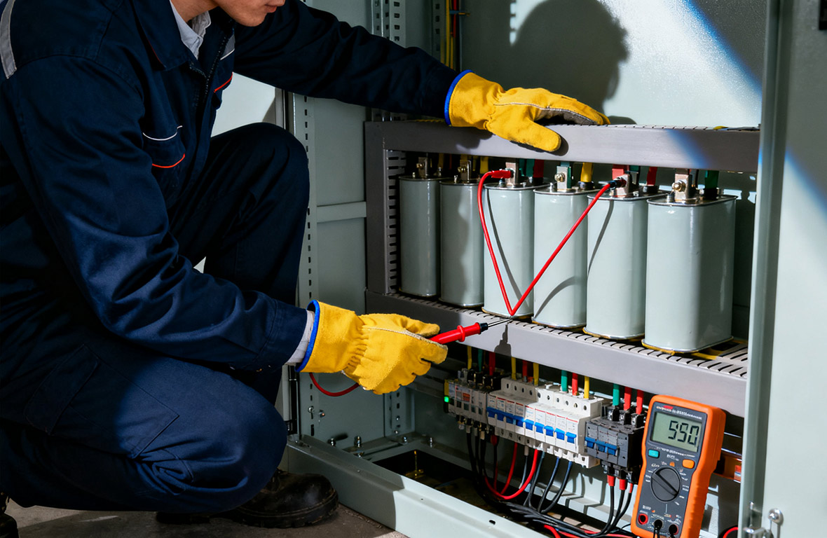 Esiste un modo non invasivo per monitorare lo stato interno dei condensatori di potenza, come la loro resistenza in serie equivalente (ESR)?